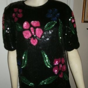 VTG STENAY DESIGNER sz S SEQUINED PARTY TOP